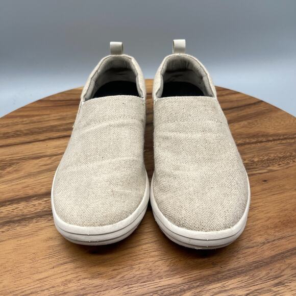 Merrell Gridway Moc Shoes Womens Size 6 Tan Canvas Slip On Vibram Sneakers - Picture 2 of 8